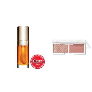 Clarins lip oil + Elf blush